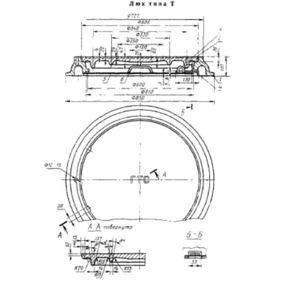 Большое фото товара - Люк тип Т (С250) ГТС. Вариант №1
